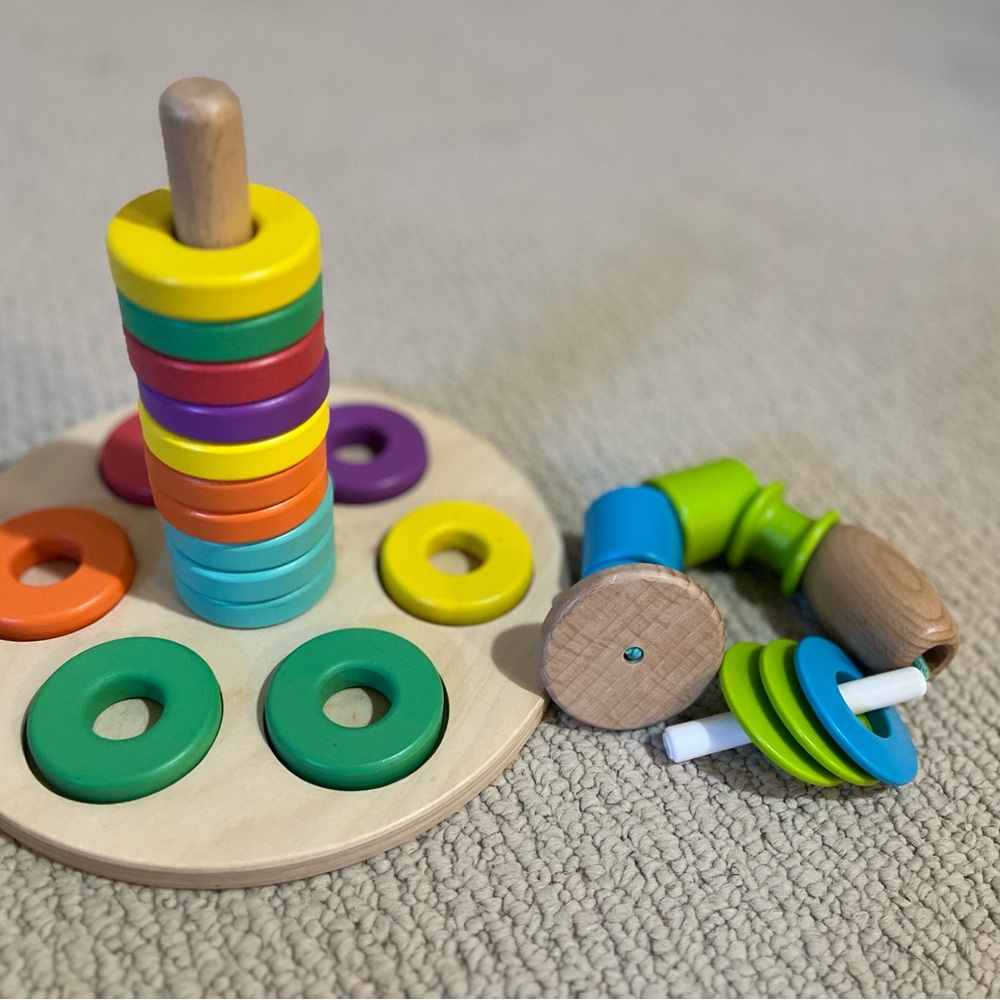 Green and Yellow Learning Stacking Toy